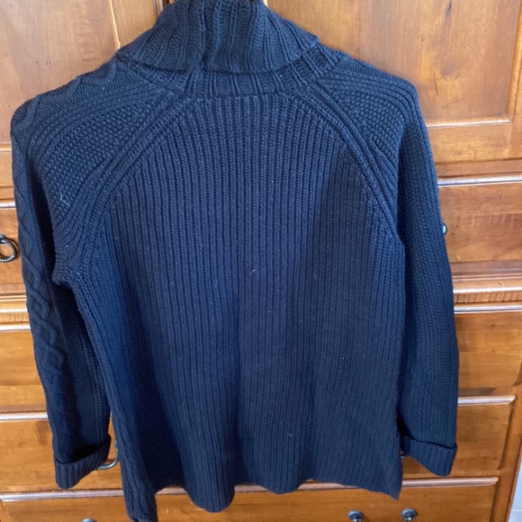 Women’s Talbots black cowl neck cable knit sweater size ps but fit is medium - Picture 3 of 4